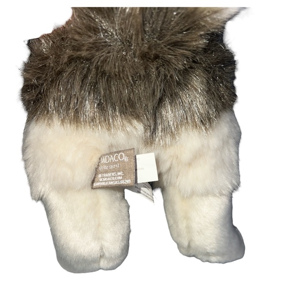 DEMDACO NAT & JULES TIMBER WOLF PLUSH REALISTIC STUFFED ANIMAL GRAY CREAM WHITE - Picture 7 of 8